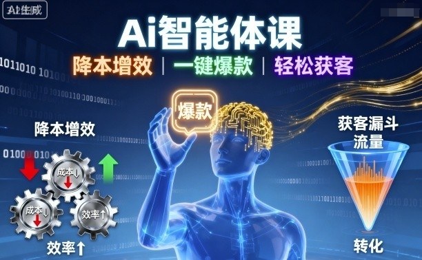 Ai智能体课，降本增效，一键爆款，轻松获客-吾藏分享