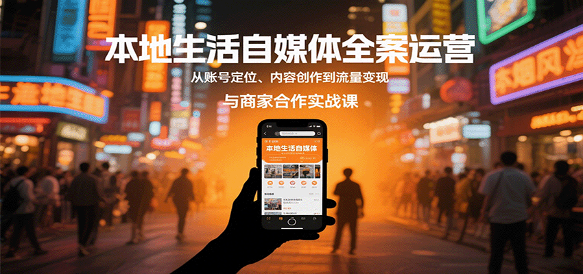 本地生活自媒体全案运营，从账号定位、内容创作到流量变现与商家合作实战课-吾藏分享