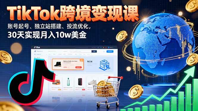 （16034期）TikTok跨境变现课：账号起号、独立站搭建、投流优化，30天实现月入10w美金-吾藏分享