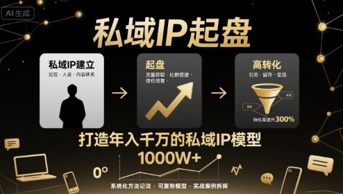 私域IP起盘，私域ip建立、起盘、高转化，打造年入千万的私域ip模型-吾藏分享