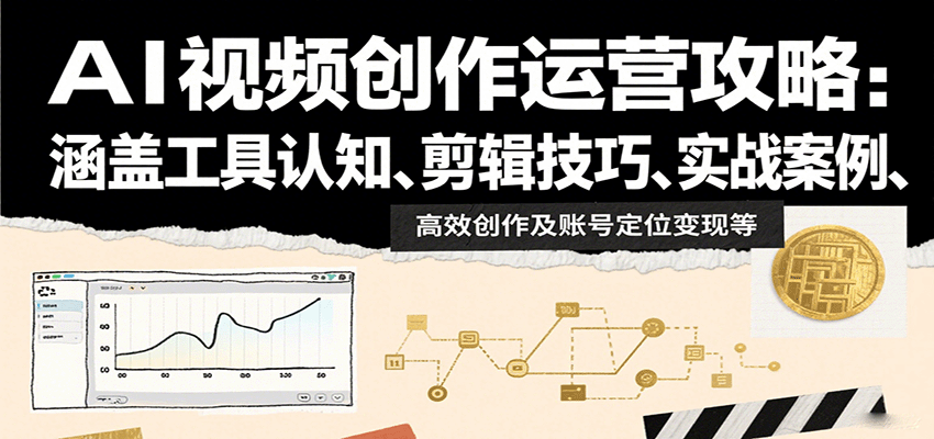 AI视频创作运营攻略：涵盖工具认知、剪辑技巧、实战案例、高效创作及账号定位变现等-吾藏分享