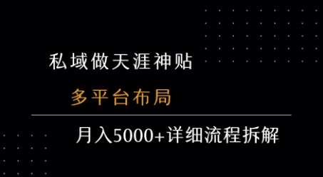 私域做天涯神贴 多平台布局 月入5k+详细流程拆解-吾藏分享
