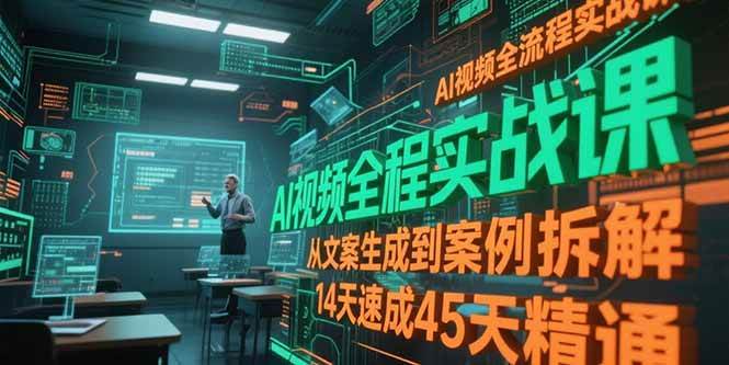 （15172期）AI视频全流程实战课，从文案生成到案例拆解，14天速成45天精通-吾藏分享