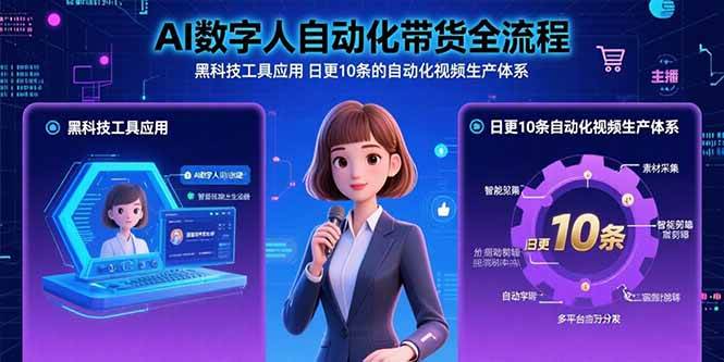 （15699期）AI数字人自动化带货全流程：黑科技工具应用 日更10条的自动化视频生产体系-吾藏分享