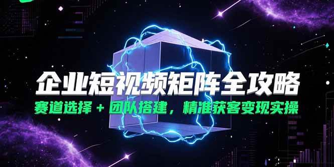 （15242期）企业短视频矩阵全攻略，赛道选择+团队搭建，精准获客变现实操-吾藏分享