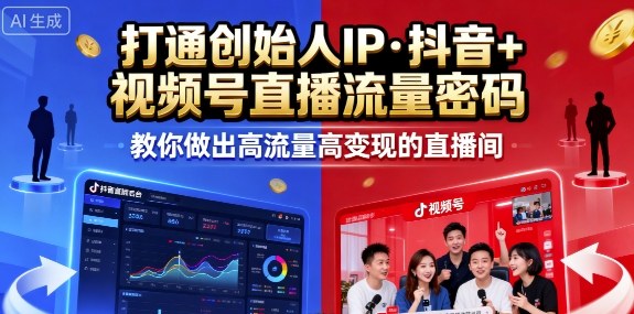 25年直播9-10两期线下课，打通创始人IP，抖音+视频号直播流量密码，教你做出高流量高变现的直播间-吾藏分享