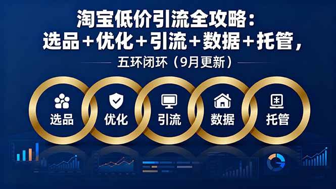 （16009期）淘宝低价引流全攻略：选品＋优化＋引流＋数据＋托管，五环闭环（9月更新）-吾藏分享