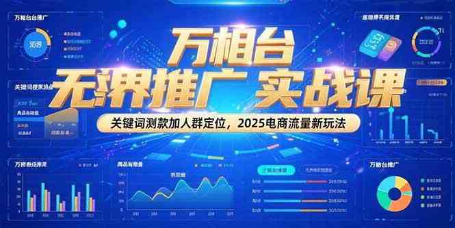 万相台无界推广实战课，关键词测款加人群定位，2025电商流量新玩法-吾藏分享