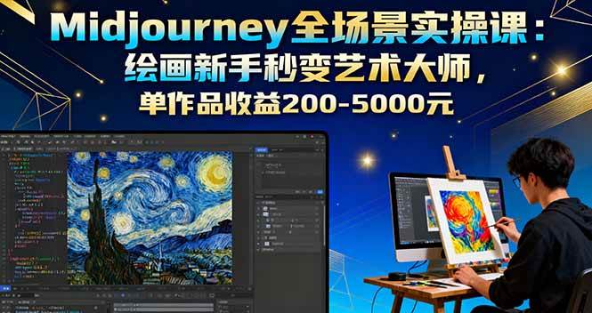 （16125期）Midjourney全场景实操课：绘画新手秒变艺术大师，单作品收益200-5000元-吾藏分享