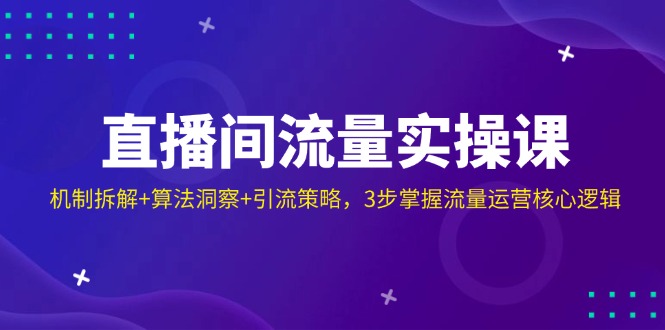 直播间流量实操课：机制拆解+算法洞察+引流策略，3步掌握流量运营核心逻辑-吾藏分享