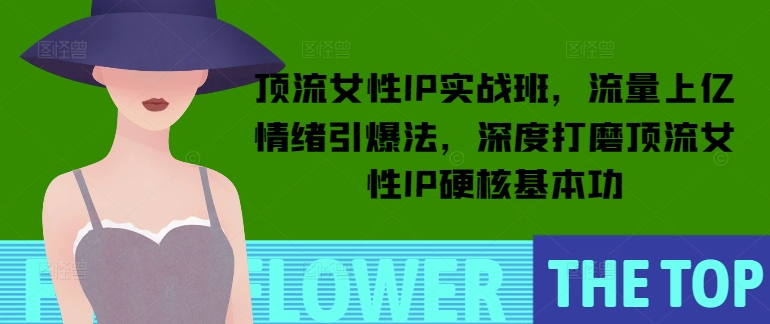 顶流女性IP实战班，流量上亿情绪引爆法，深度打磨顶流女性IP硬核基本功-吾藏分享