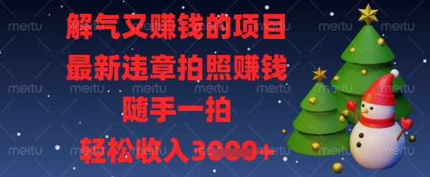 解气又挣钱的项目，最新违章拍照挣钱，随手一拍，轻松收入数张【揭秘】-吾藏分享