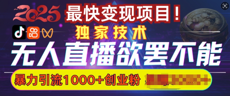 欲罢不能的无人直播引流，超暴力日引流1000+高质量精准创业粉-吾藏分享