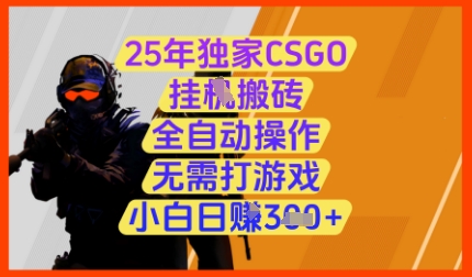 25年独家CSGO挂G搬砖，全自动操作，无需打游戏，小白日入3张+【揭秘】-吾藏分享