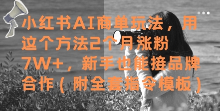 小红书AI商单玩法，用这个方法2个月涨粉7W+，新手也能接品牌合作(附全套指令模板)-吾藏分享