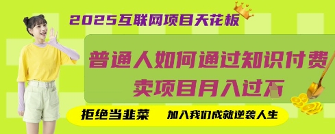 2025互联网项目天花板，普通人如何通过知识付费卖项目月入过W，拒绝当韭菜【揭秘】-吾藏分享