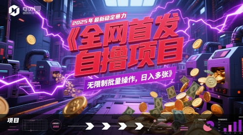 全网首发，2025年最新稳定暴力全自动自撸项目，无限制批量操作，日入多张【揭秘】-吾藏分享