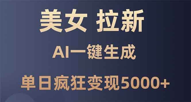 （13866期）美女暴力拉新，通过AI一键生成，单日疯狂变现5000+，纯小白一学就会！-吾藏分享