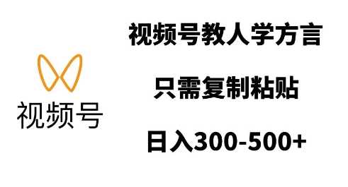 视频号教人学方言，只需复制粘贴，日入多张-吾藏分享