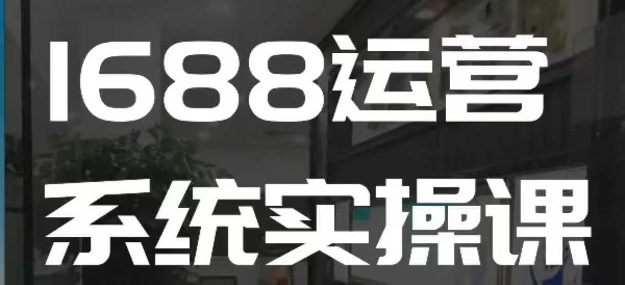 1688高阶运营系统实操课，快速掌握1688店铺运营的核心玩法-吾藏分享