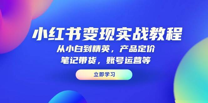 小红书变现实战教程：从小白到精英，产品定价，笔记带货，账号运营等-吾藏分享