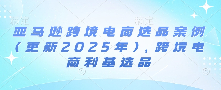 亚马逊跨境电商选品案例(更新2025年3月)，跨境电商利基选品-吾藏分享
