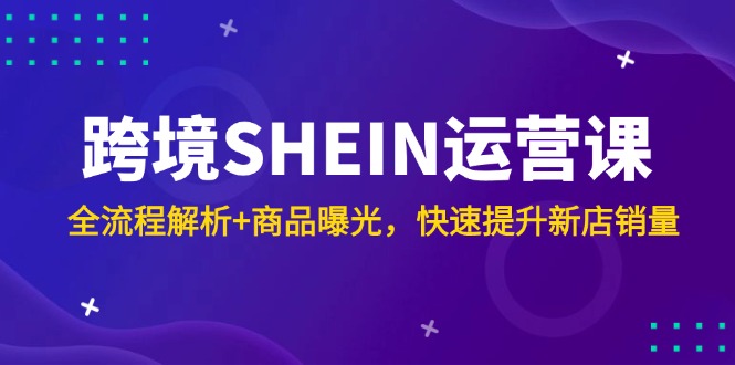 跨境SHEIN运营课，全流程解析+商品曝光，快速提升新店销量-吾藏分享