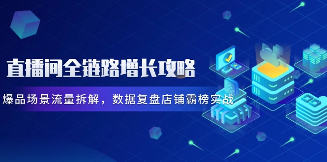 直播间全链路增长攻略，爆品场景流量拆解，数据复盘店铺霸榜实战-吾藏分享