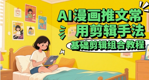 AI漫画推文常用剪辑手法，基础剪辑组合教程-吾藏分享