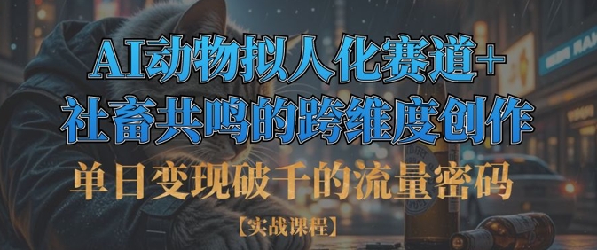单日变现破千的流量密码，AI动物拟人化赛道+社畜共鸣的跨维度创作-吾藏分享