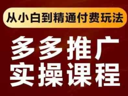 拼多多推广实操课程，从小白到精通付费玩法-吾藏分享