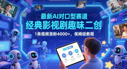 最新AI对口型赛道，经典影视剧趣味二创，1条视频涨粉4000+，保姆级教程-吾藏分享