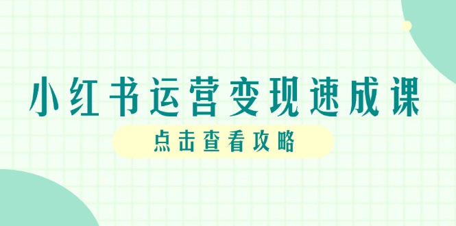 小红书运营变现速成课，账号搭建到暴力起号，个人IP全流程指南-吾藏分享