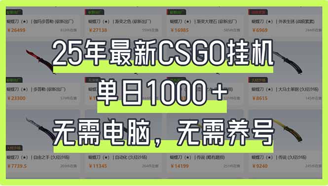 25年最新CSGO挂机系统，单日1000+，无需电脑，无需养号，0基础可上手-吾藏分享