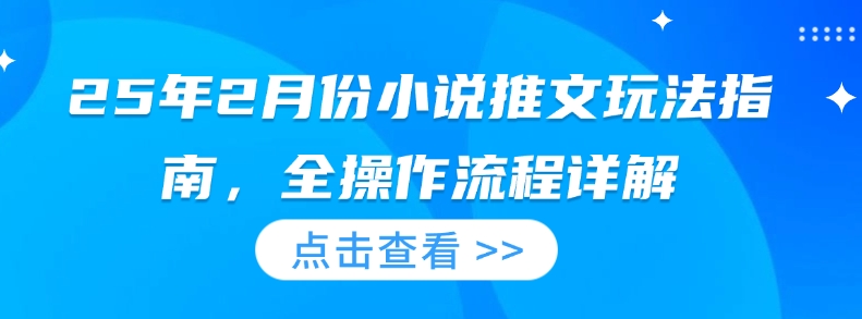 25年2月份小说推文玩法指南，全操作流程详解-吾藏分享