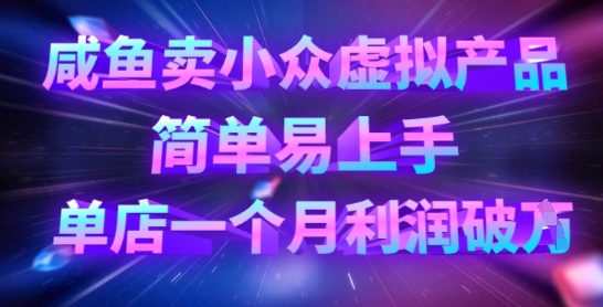 咸鱼卖小众虚拟产品，简单易上手，单店一个月利润破W-吾藏分享