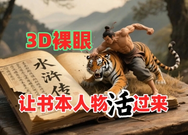 书本人物裸眼3D视频，新的玩法，流量超猛，保姆级教程-吾藏分享