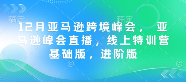 12月亚马逊跨境峰会， 亚马逊峰会直播，线上特训营基础版，进阶版-吾藏分享