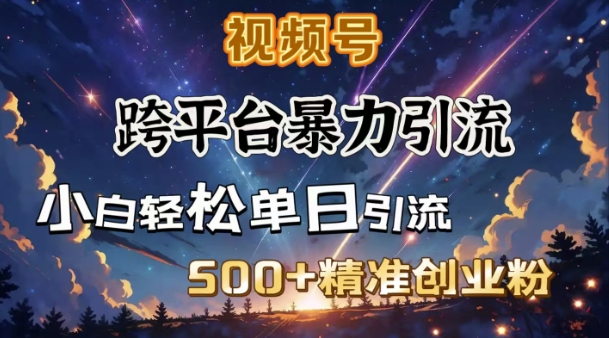 跨平台暴力引流，私域完美闭环，日引500+精准创业粉-吾藏分享