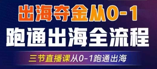 2025出海夺金从0-1跑通出海全流程，三节直播课从0-1跑通出海，教你用AI跑通全流程-吾藏分享