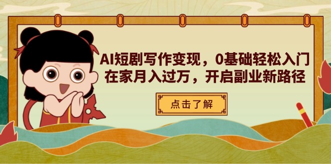 AI短剧写作变现，0基础轻松入门，在家月入过万，开启副业新路径-吾藏分享