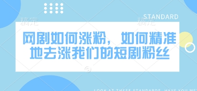 网剧如何涨粉，如何精准地去涨我们的短剧粉丝-吾藏分享