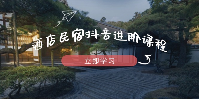酒店民宿抖音进阶课程，掌握流量渠道与推流逻辑，打造爆款内容-吾藏分享
