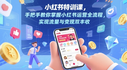 小红书特训课，手把手教你掌握小红书运营全流程，实现流量与变现双丰收-吾藏分享
