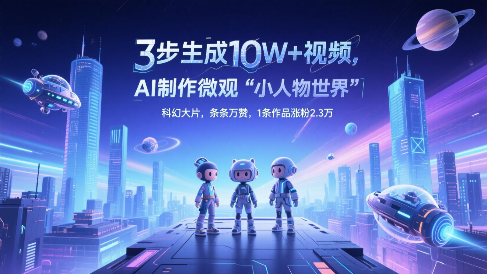 三步生成10W+视频，AI制作微观“小人物世界”科幻大片，条条万赞，1条作品涨粉2.3万-吾藏分享