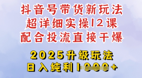 2025全新升级抖音带货玩法，一天纯利四位数，从剪辑到选品再到发布投流，超详细玩法揭秘-吾藏分享
