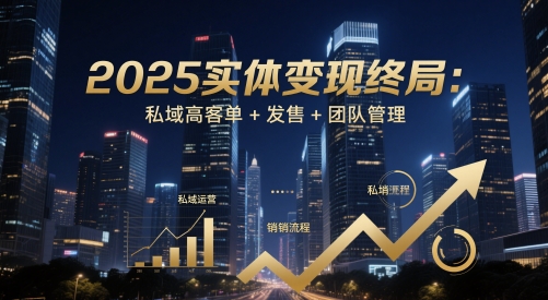 2025实体变现终局：私域高客单+发售+团队管理-吾藏分享