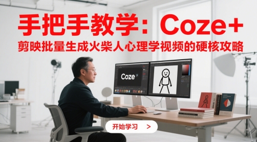 手把手教学：Coze + 剪映批量生成火柴人心理学视频的硬核攻略-吾藏分享