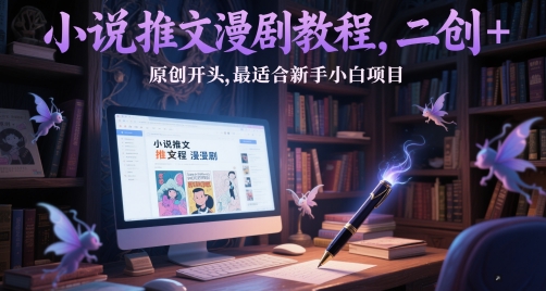 小说推文漫剧教程，二创+原创开头，最适合新手小白项目-吾藏分享