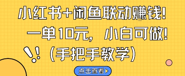 小红书+闲鱼联动挣钱，一单10元，小白可做-吾藏分享